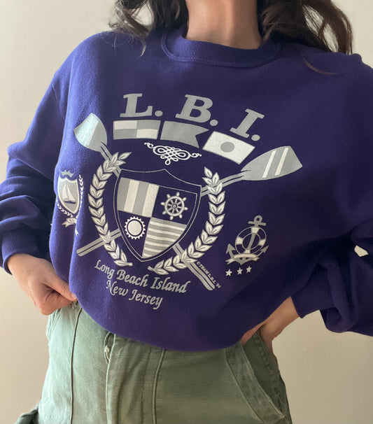 1990s LBI purple sweatshirt L