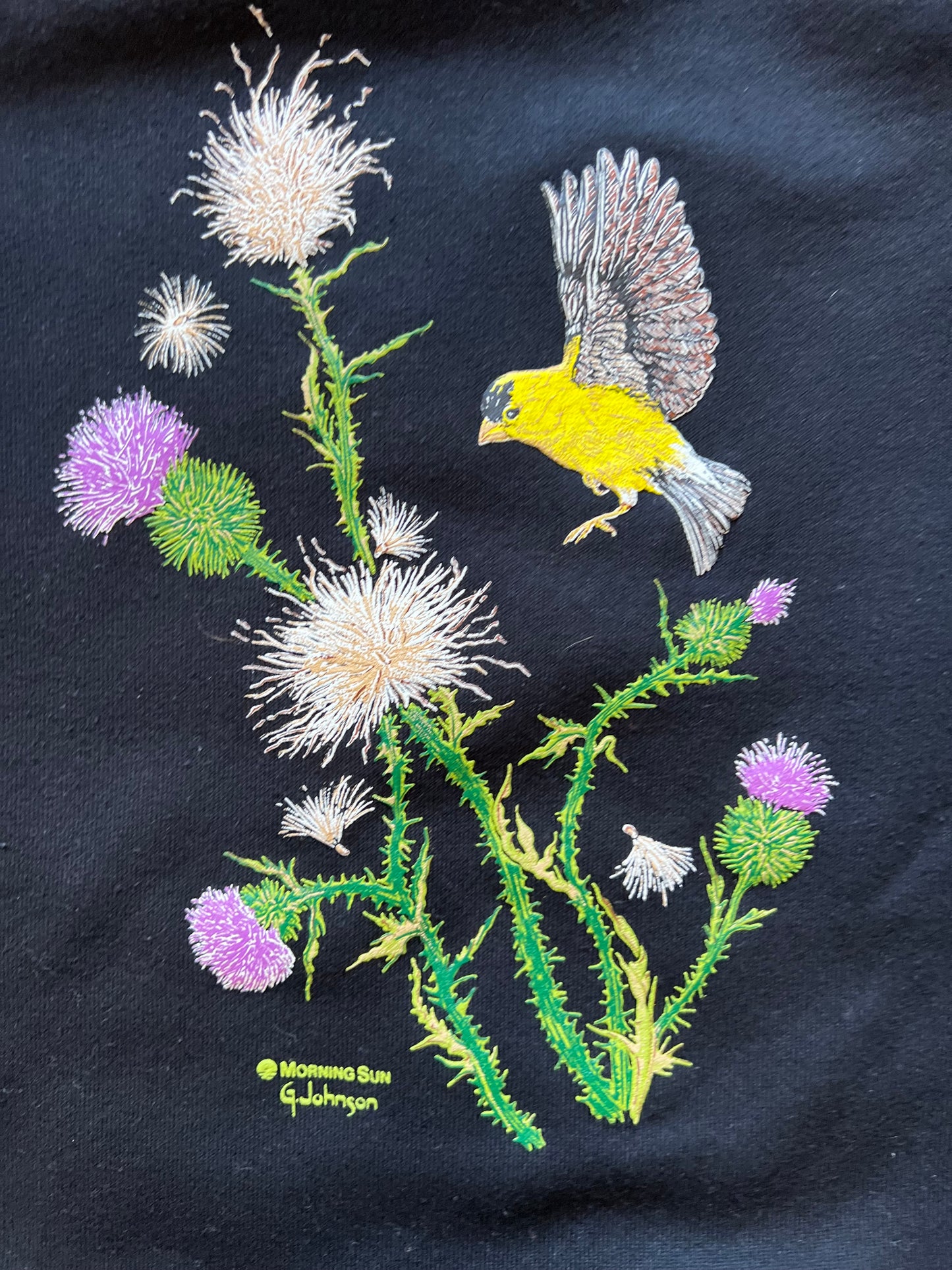 1990s black Meadowlark/thistle sweatshirt XL