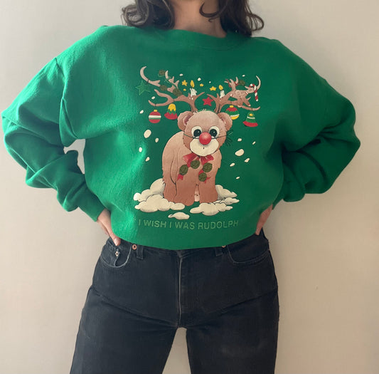 1990s I wish I was Rudolph sweatshirt XL